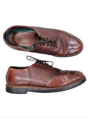 H.S. Trask Bozeman Montana Oxford Saddle shoes men's 11.5 M brown leather